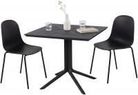 Gartenmöbel-Set Zeron mit 2 Stühlen schwarz