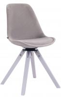 Esszimmerstuhl Troyes Samt Square weiß (eiche) grau