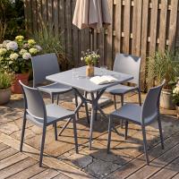 Gartenmöbel-Set Amino mit 4 Stühlen grau 