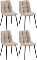 4er Set Esszimmerstuhl Antibes Kunstleder taupe 