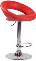 2er Set Barhocker Olinda Kunstleder chrom rot 