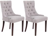 2er Set Esszimmerstuhl Aberdeen Stoff antik grau