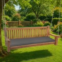 Schaukelbank Joyce mit Sitzkissen 180 cm + teak  dunkelgrau 
