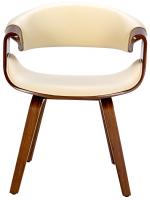 2er Set Esszimmerstuhl Foley Kunstleder walnuss/creme 