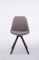 Besucherstuhl Troyes Stoff Rund walnuss (eiche) taupe 