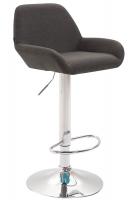 2er Set Barhocker Braga Stoff chrom dunkelgrau 