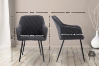 2er Set Esszimmerstuhl Shila Stoff schwarz 