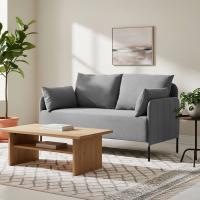 Ziden Couch 2 Sitzer Stoff hellgrau 
