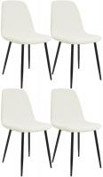 4er Set Esszimmerstuhl Maryam Stoff creme 