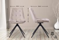 2er Set Esszimmerstuhl Merna Samt  creme 