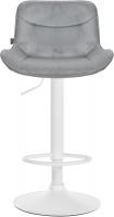 Barhocker Vonore Samt weiß grau