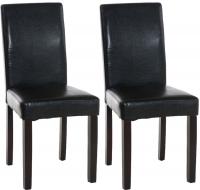 2er Set Esszimmerstuhl Ina dunkelbraun schwarz
