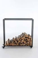 Kaminholzständer Hetta 25x80x100 cm schwarz 
