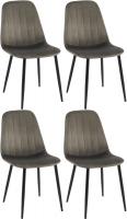 4er Set Esszimmerstuhl Baxter Samt anthrazit 