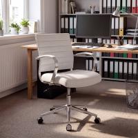 Bürostuhl Oakland Echtleder  weiß 
