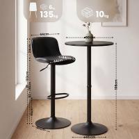 2er Bartisch Set Velor Kunstleder schwarz 