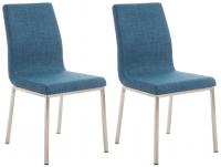 2er Set Esszimmerstühle Colmar Stoff blau 