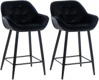 2er Set Barhocker Gibson 76 Samt schwarz