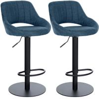 2er Set Barhocker HD Milet B Stoff blau