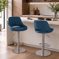 2er Set Barhocker HD Milet C Stoff blau 2er Set Barhocker HD Milet C Stoff blau