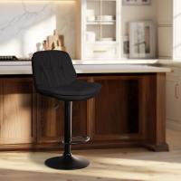 Barhocker Laurel Stoff schwarz schwarz 