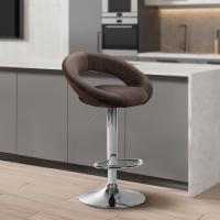 Barhocker Olinda Samt chrom braun