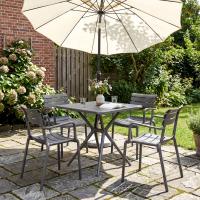 Gartenmöbel-Set Avena mit 4 Stühlen dunkelgrau 