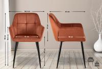 2er Set Esszimmerstuhl Emia Samt braun 