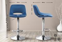 Barhocker Camden Samt chrom blau 