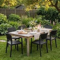 6er Set Stühle Portofino schwarz 