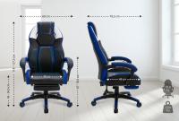 Bürostuhl Clovis Kunstleder schwarz/blau 