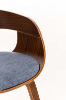 Besucherstuhl Kingston Stoff walnuss/blau 