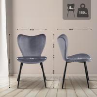 Esszimmerstuhl Maika Samt dunkelgrau