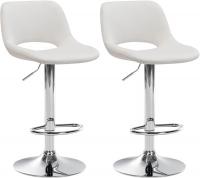 2er Set Barhocker Camden Samt chrom creme 