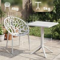 Gartenmöbel-Set Neriva mit 4 Stühlen weiß 