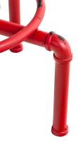2er Set Barhocker Lumos Vintage Kunstleder rot grau 