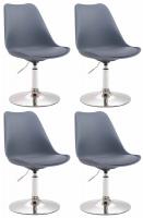 4er Set Esszimmerstühle Maverick C Kunststoff grau