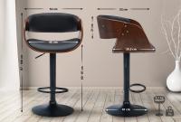 Barhocker Portmore Kunstleder schwarz walnuss/schwarz 