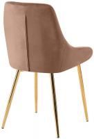 2er Set Esszimmerstuhl Elmira Samt gold braun 