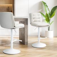 2er Set Barhocker Damar Samt weiß creme 