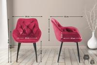 4er Set Stuhl Tanna Samt rot 