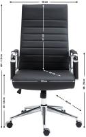 Bürostuhl Kolumbus Echtleder schwarz 