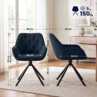 Esszimmerstuhl Rimio Cord dunkelblau 