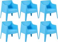 6er Set Stühle Bartal blau 