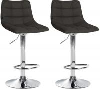2er Set Barhocker Jerry Stoff chrom dunkelgrau