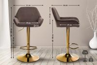 2er Set Barhocker Braga Gold Samt braun 