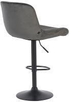 2er Set Barhocker Solon Schwarz Samt  dunkelgrau 