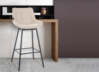 4er Set Barhocker Weston Schwenkbar Kunstleder creme 