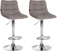 2er Set Barhocker Jerry Stoff chrom grau