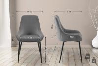 Esszimmerstuhl Elmira Samt schwarz dunkelgrau 